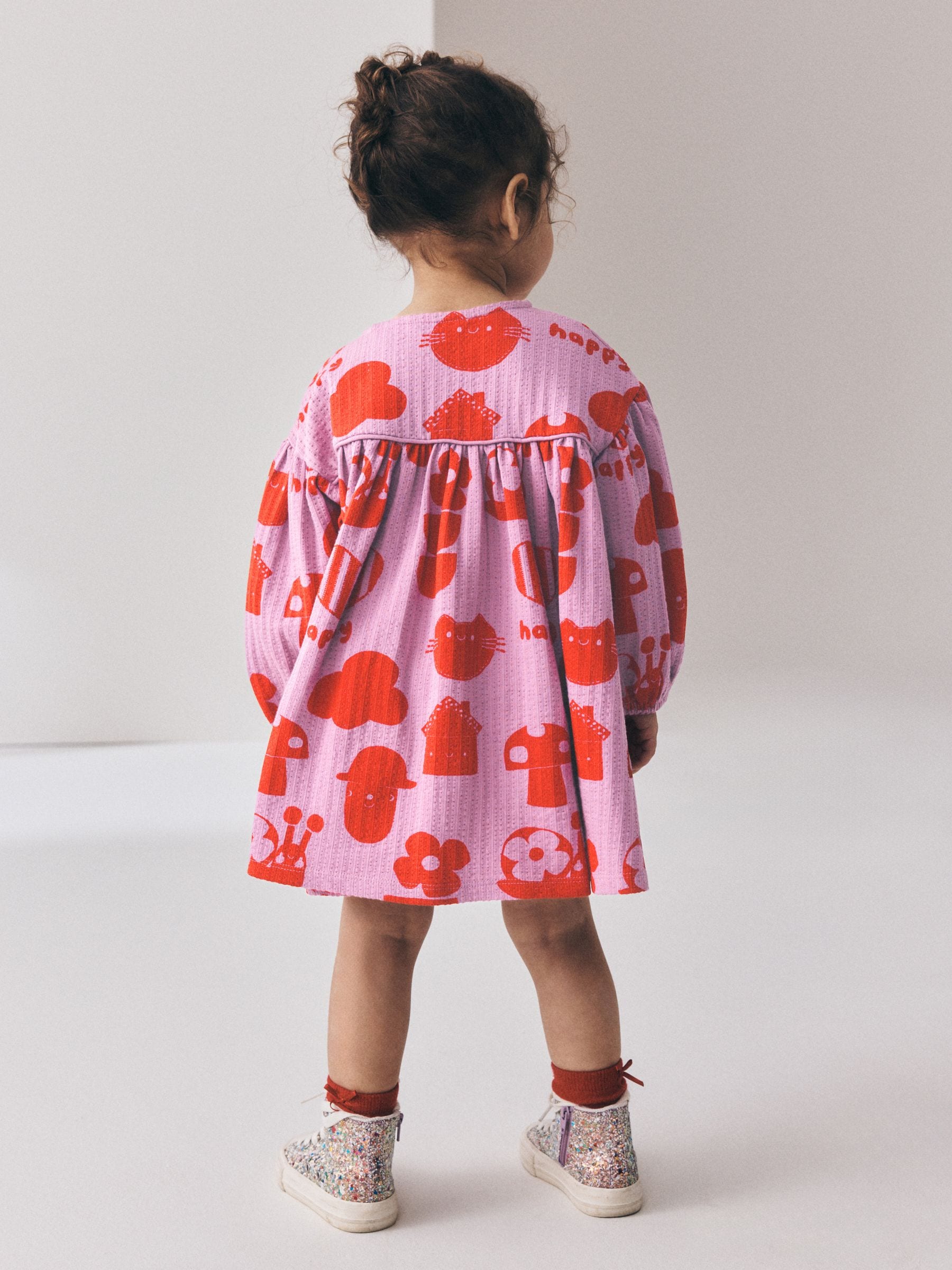Dsiney Kidz - Purple Long Puff Sleeve Dress (3mths-7yrs) image 3