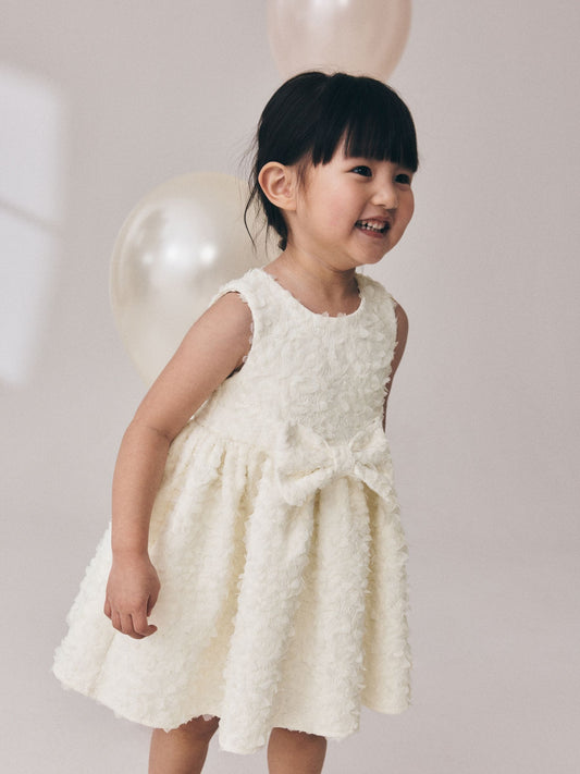 Dsiney Kidz - Ecru Sleeveless Scuba Textured Dress (3mths-7yrs) image 2