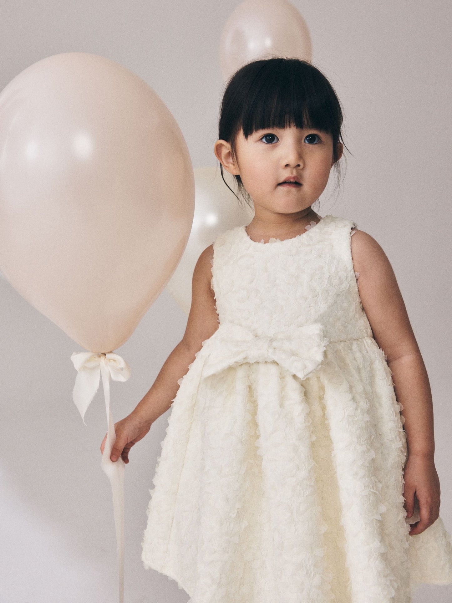 Dsiney Kidz - Ecru Sleeveless Scuba Textured Dress (3mths-7yrs) image 3