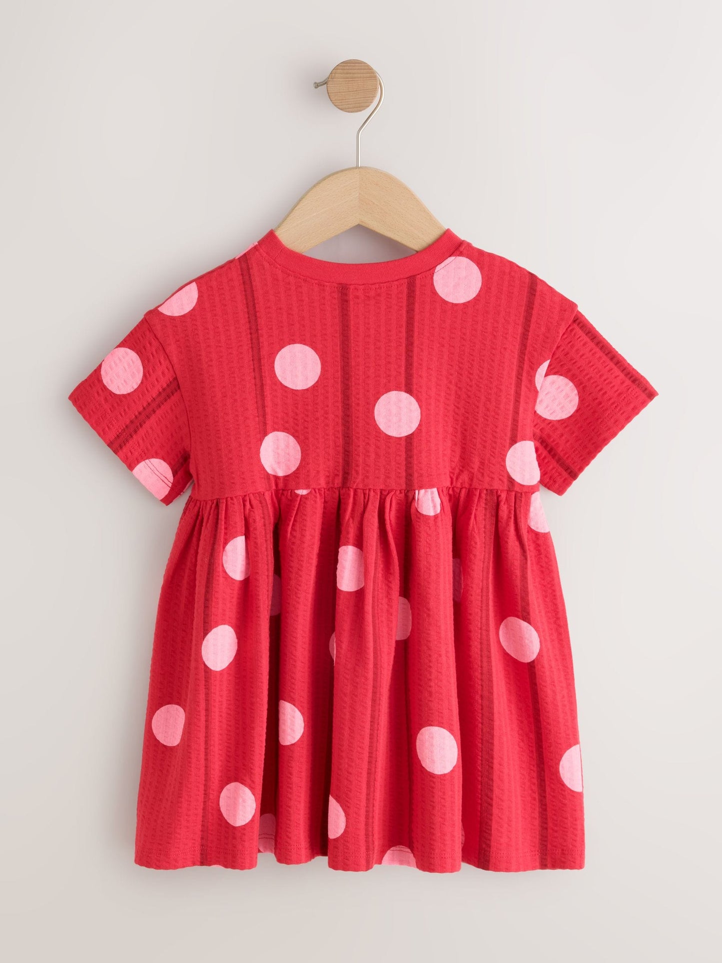 Red Pink Polka Dot Short Sleeve Jersey Dress (3mths-7yrs) image 5