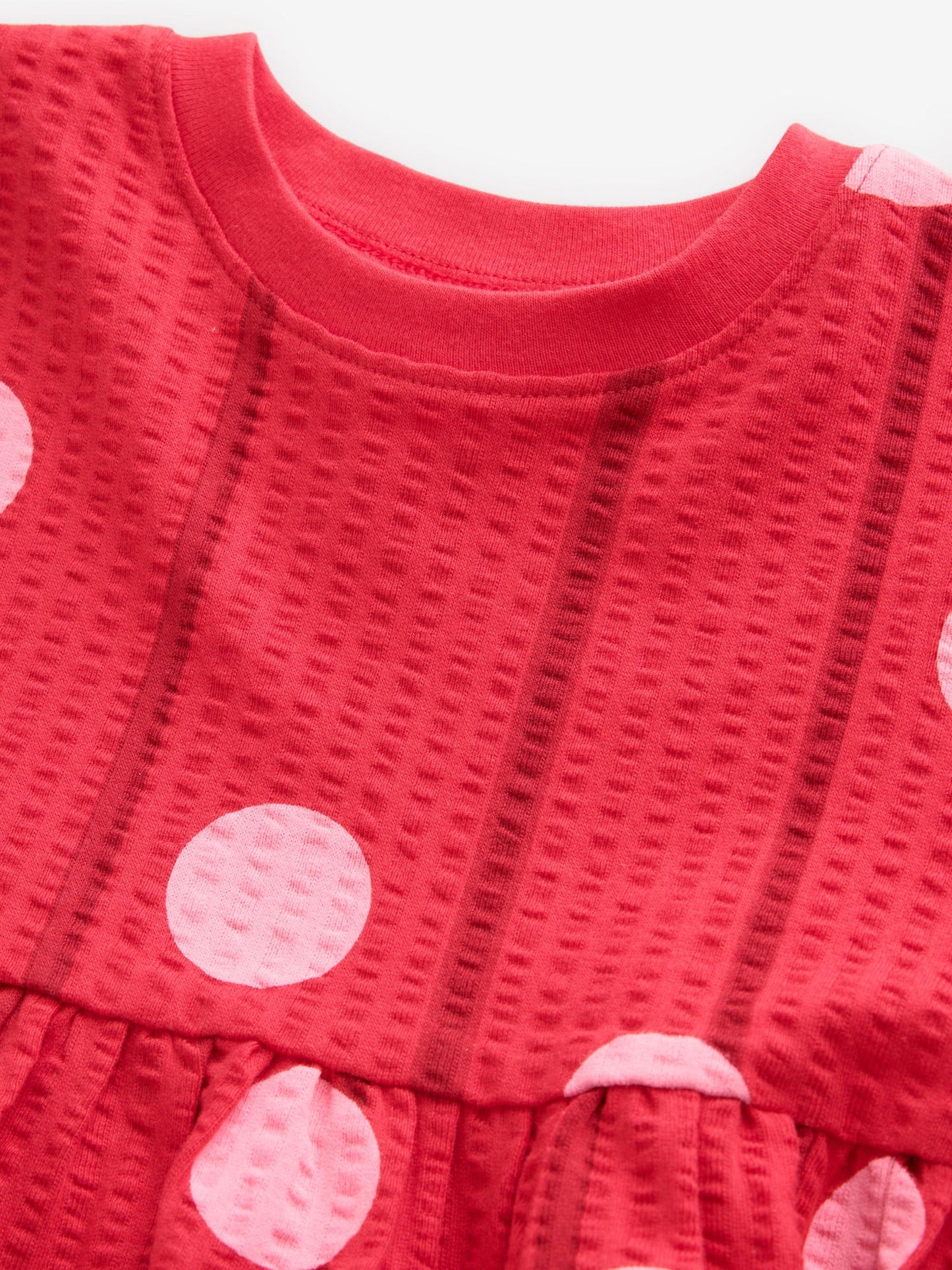 Red Pink Polka Dot Short Sleeve Jersey Dress (3mths-7yrs) image 6