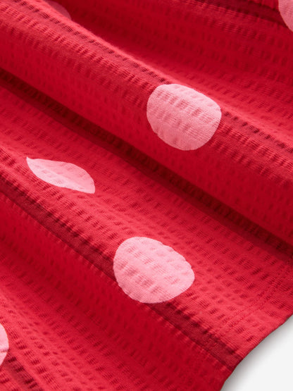 Red Pink Polka Dot Short Sleeve Jersey Dress (3mths-7yrs) image 7