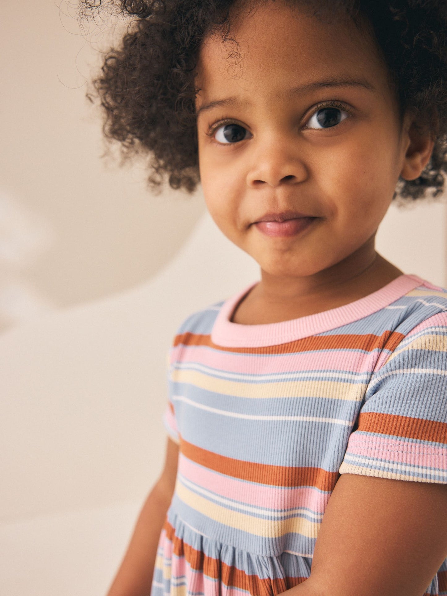 Blue Pink Stripe Short Sleeve Ribbed Dress (3mths-7yrs) image 4