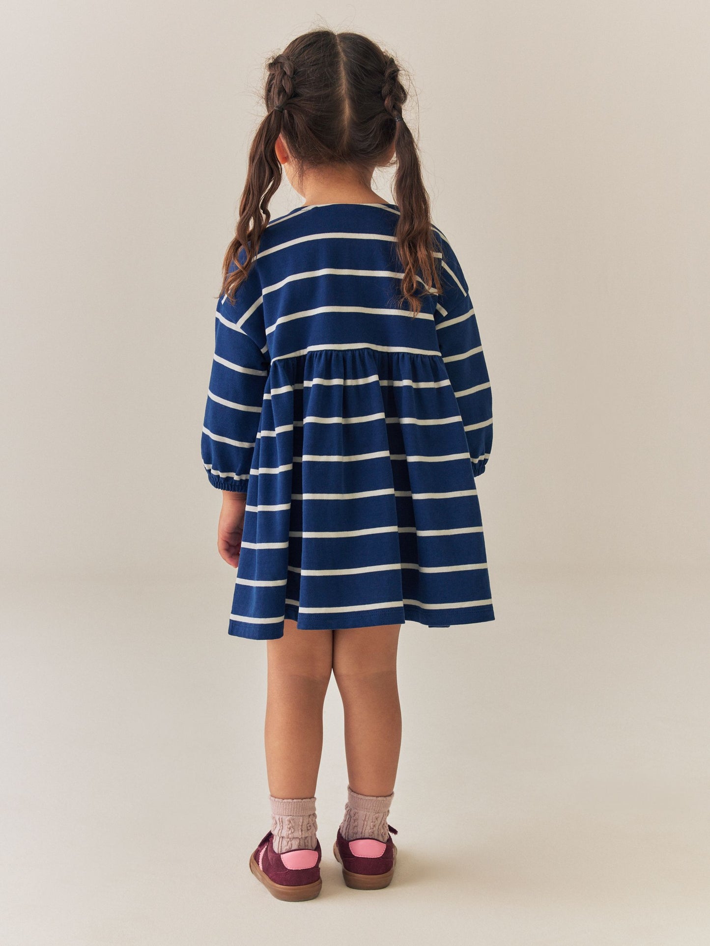 Dsiney Kidz - Navy Stripe Ladybird Long Sleeve Jersey Dress (3mths-7yrs) image 3