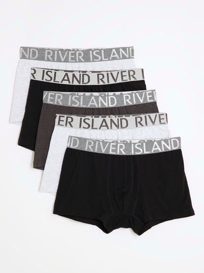Dsiney Kidz - River Island Grey Waistband Trunks 5 Pack image 3