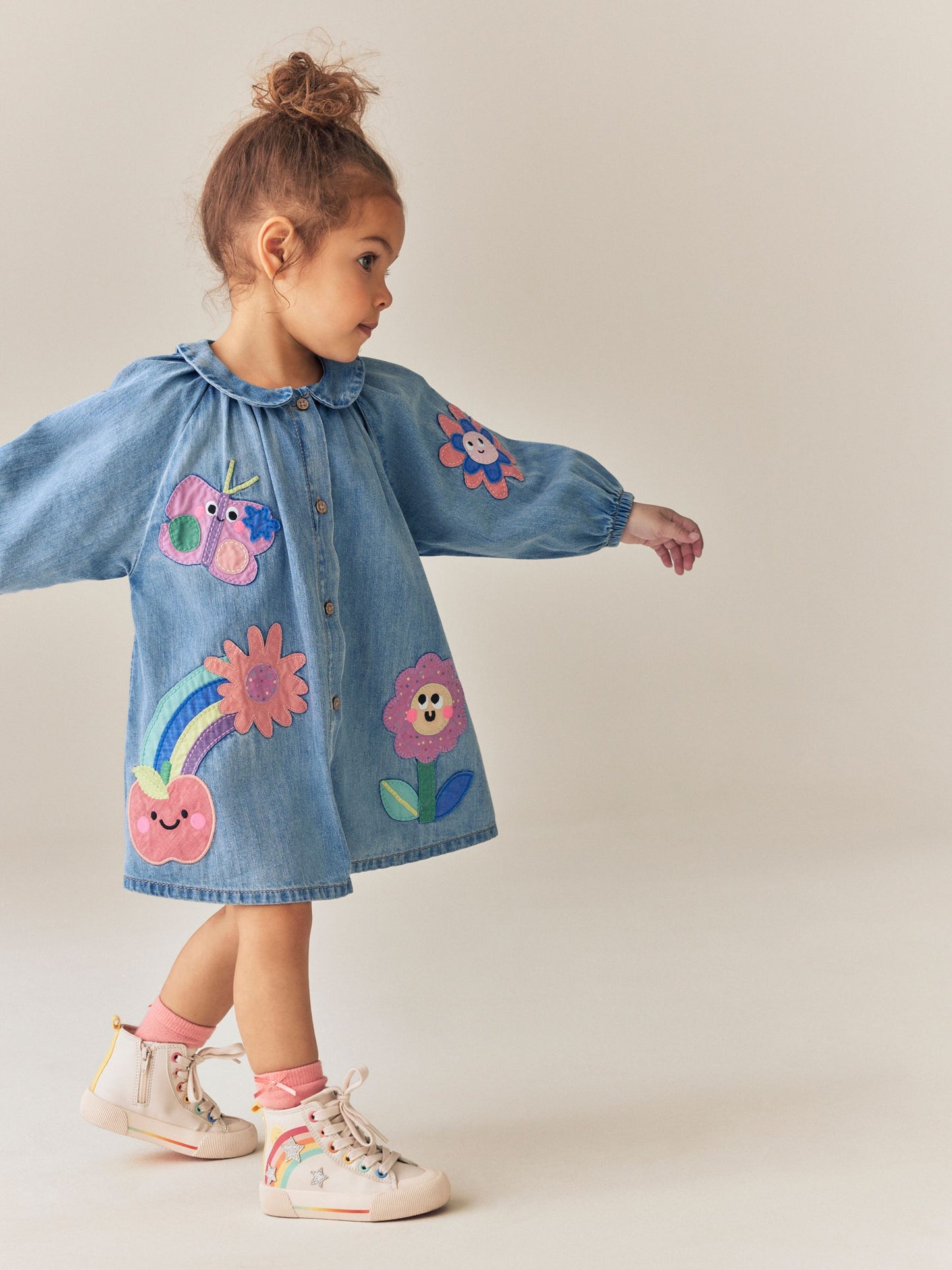 Dsiney Kidz - Blue Denim Long Sleeve Dress (3mths-8yrs) image 1