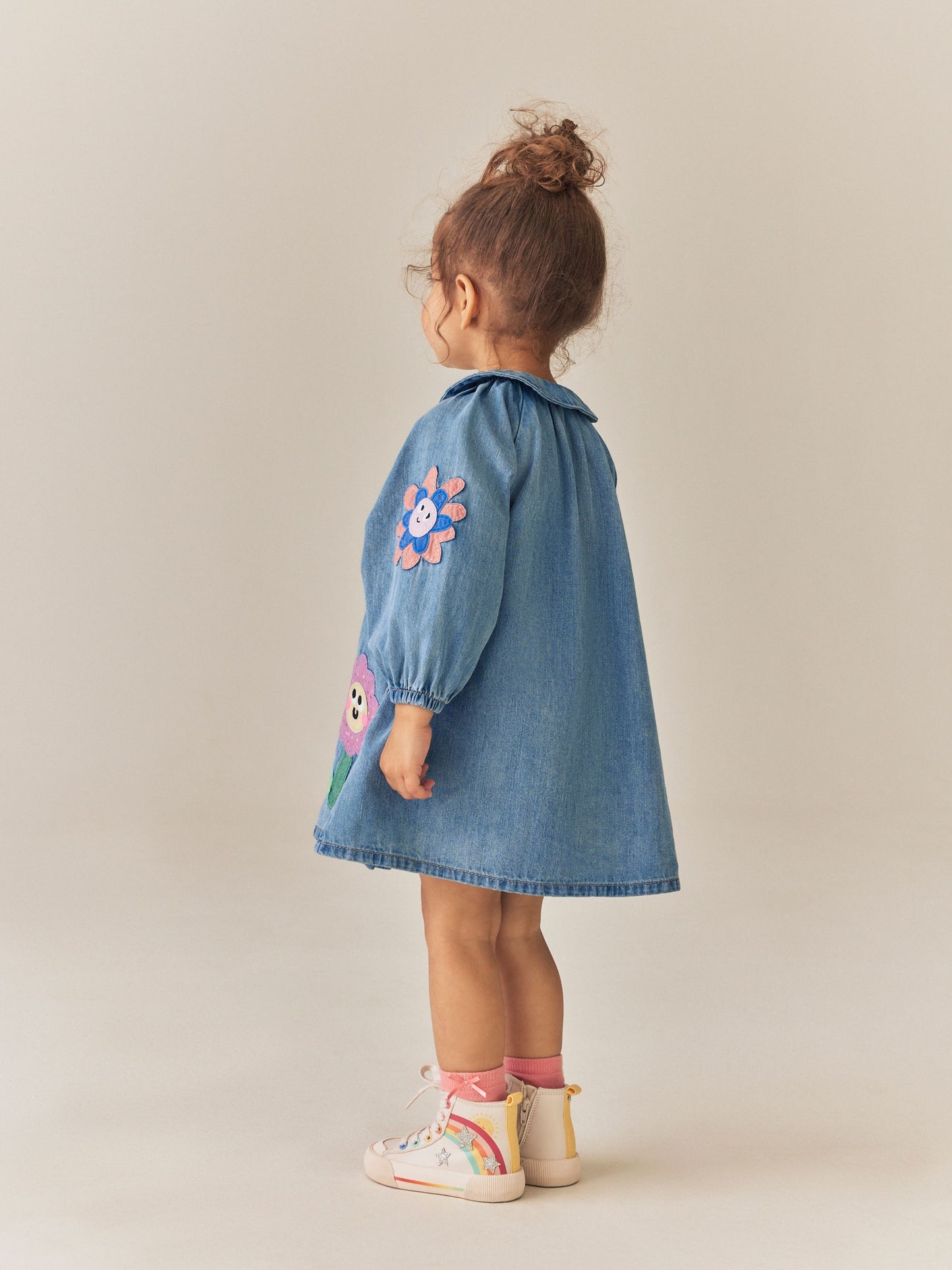 Dsiney Kidz - Blue Denim Long Sleeve Dress (3mths-8yrs) image 4