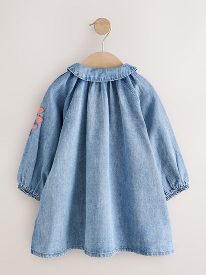 Dsiney Kidz - Blue Denim Long Sleeve Dress (3mths-8yrs) image 7