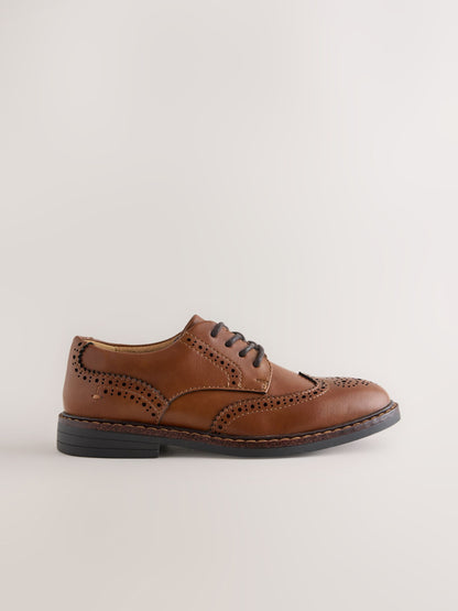 Tan Brown Lace-up Brogue Shoes image 2