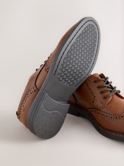 Tan Brown Lace-up Brogue Shoes image 3
