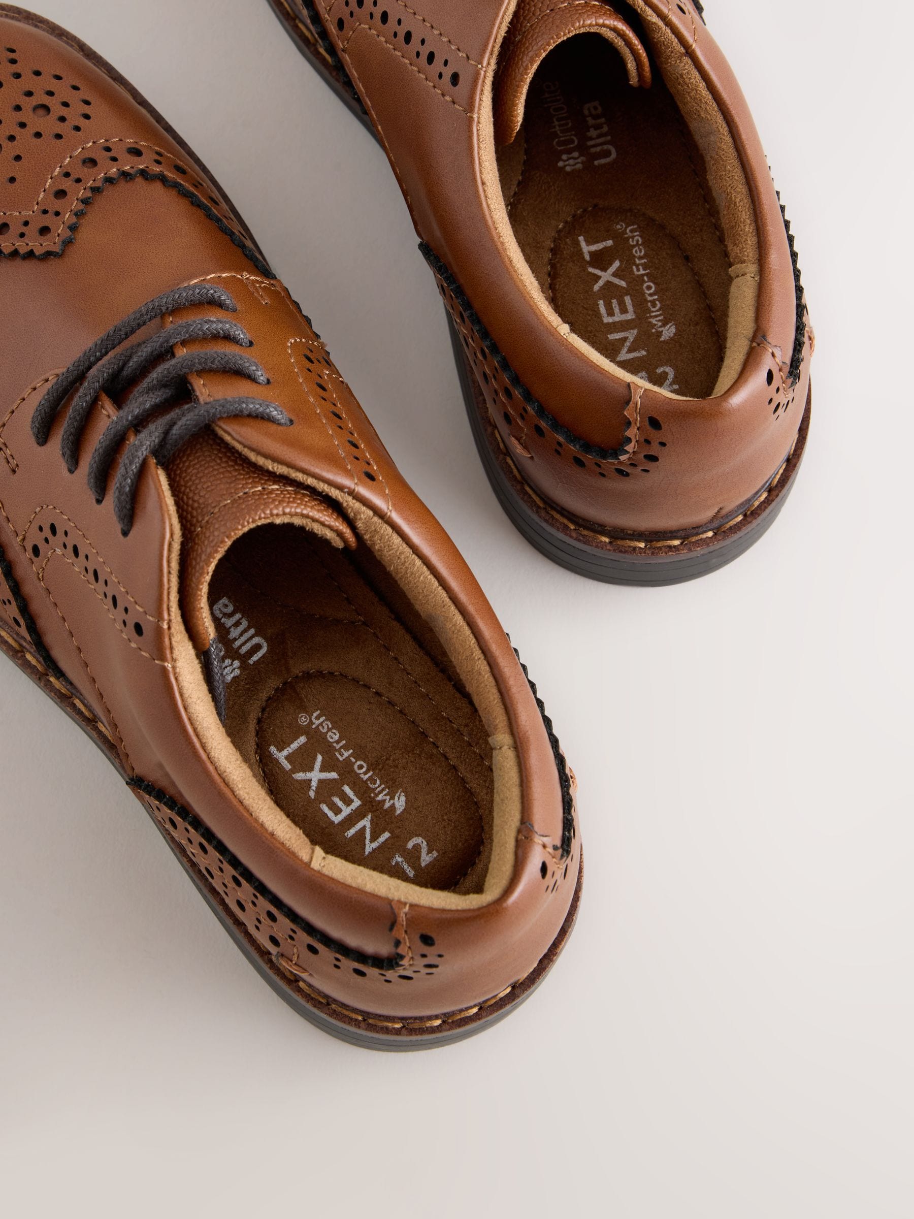 Tan Brown Lace-up Brogue Shoes image 5