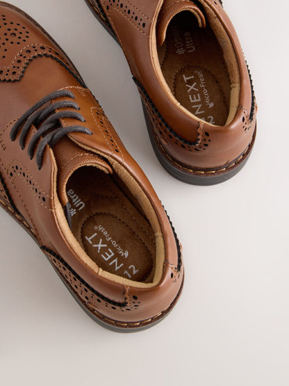 Tan Brown Lace-up Brogue Shoes image 5