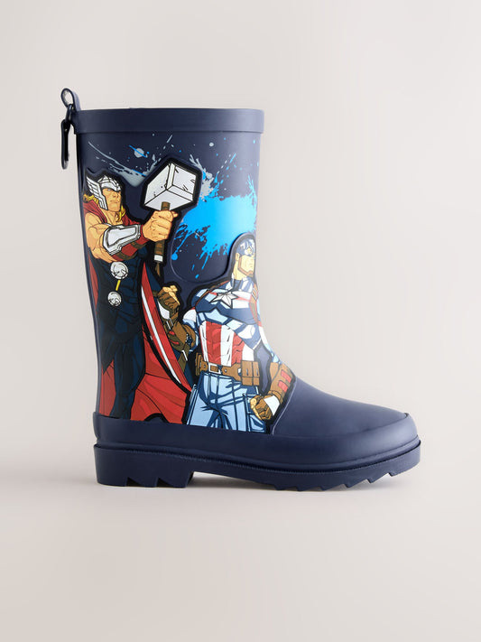 Navy Marvel Rubber Wellies image 2