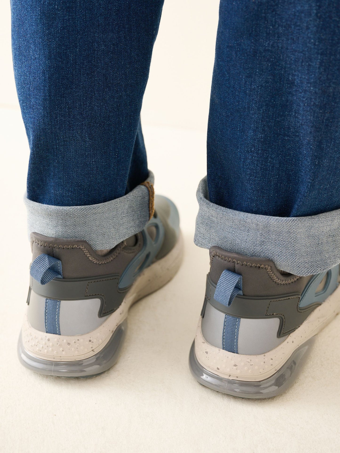 Grey Standard Fit (F) Elastic Lace Trainers image 3