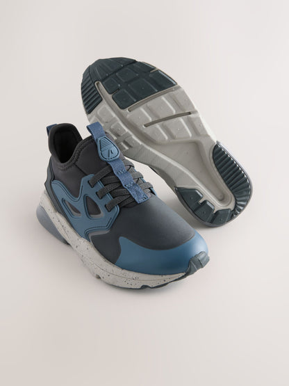 Grey Standard Fit (F) Elastic Lace Trainers image 8
