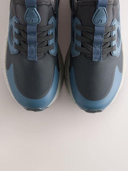 Grey Standard Fit (F) Elastic Lace Trainers image 9