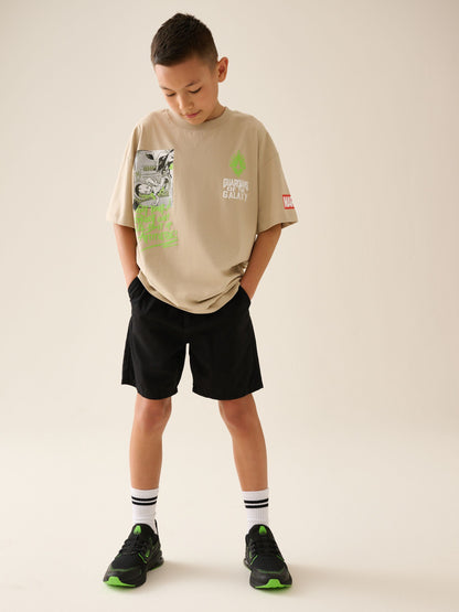 Black/Green Standard Fit (F) Elastic Lace Trainers image 4