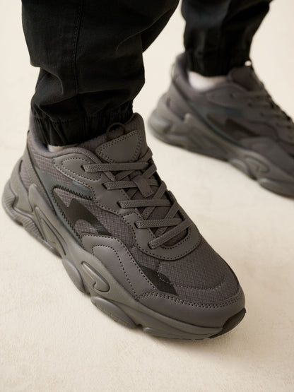 Grey Elastic Lace Trainers image 1