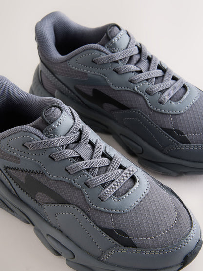 Grey Elastic Lace Trainers image 10