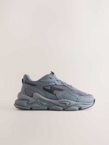 Grey Elastic Lace Trainers image 6