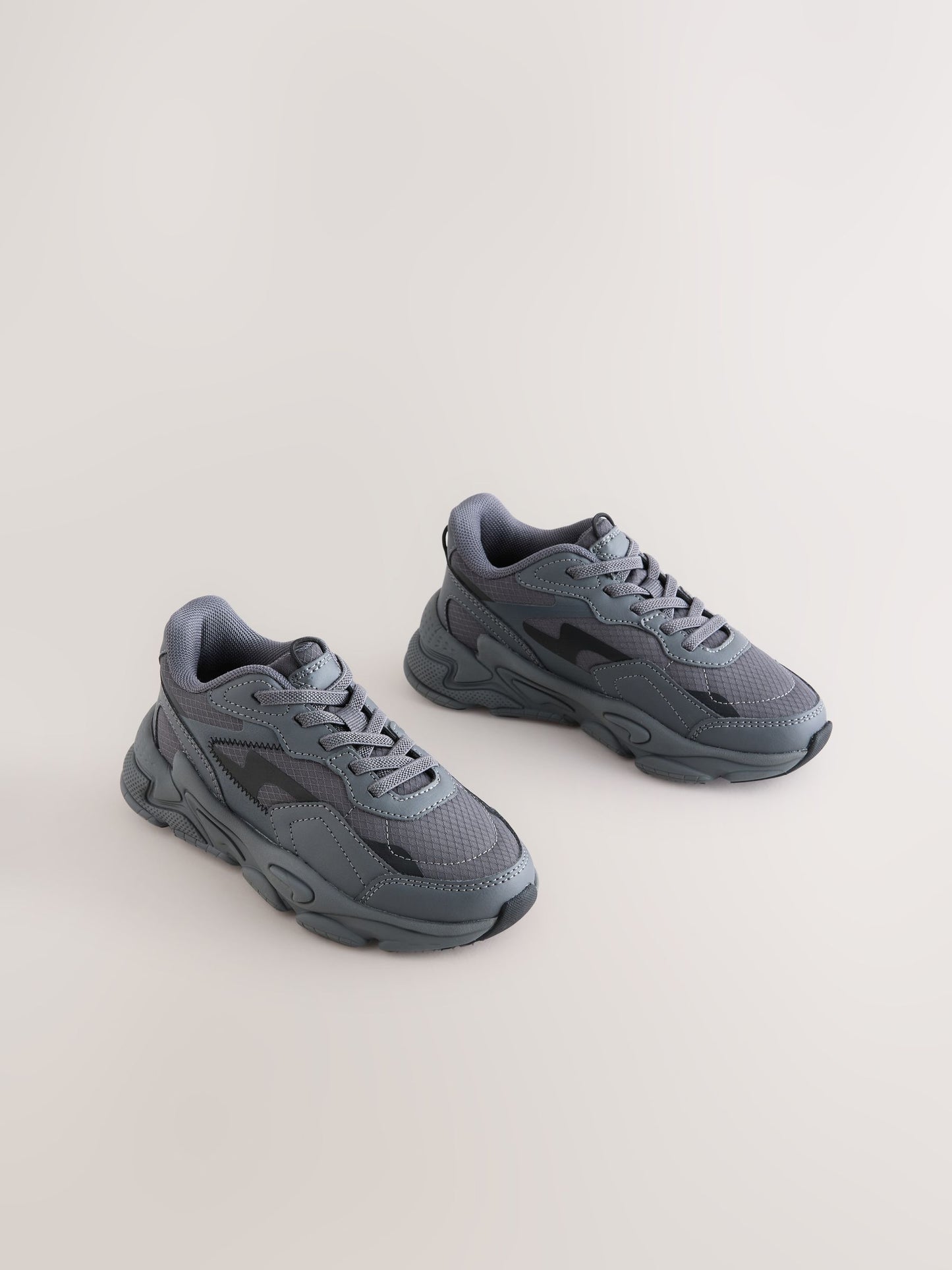 Grey Elastic Lace Trainers image 7