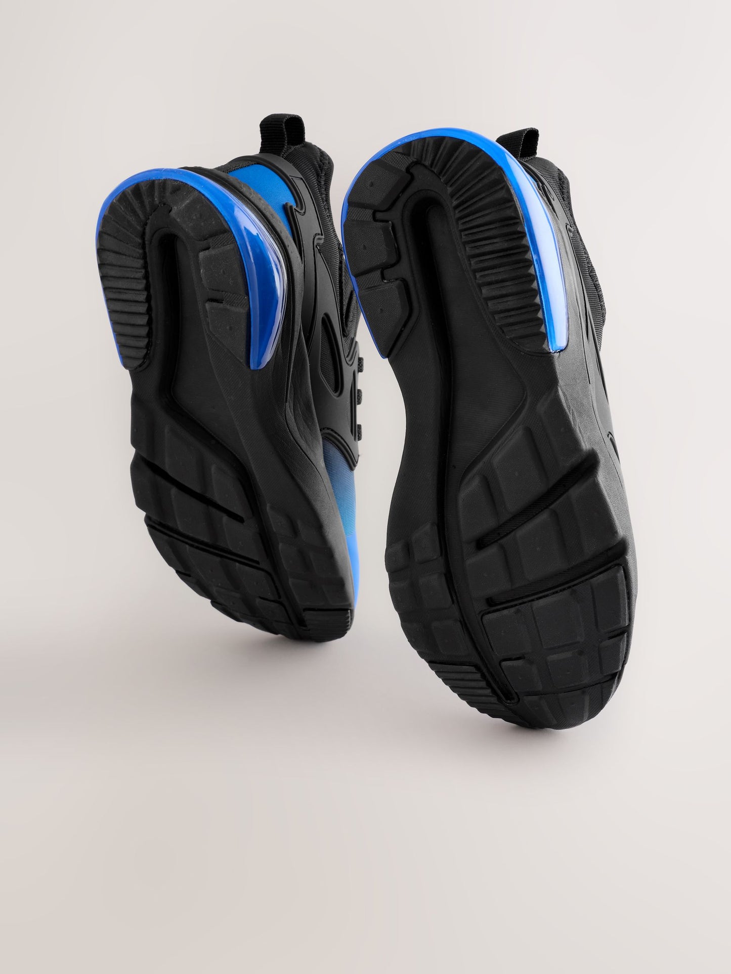 Black Blue Ombre Wide Fit (G) Elastic Lace Trainers image 3