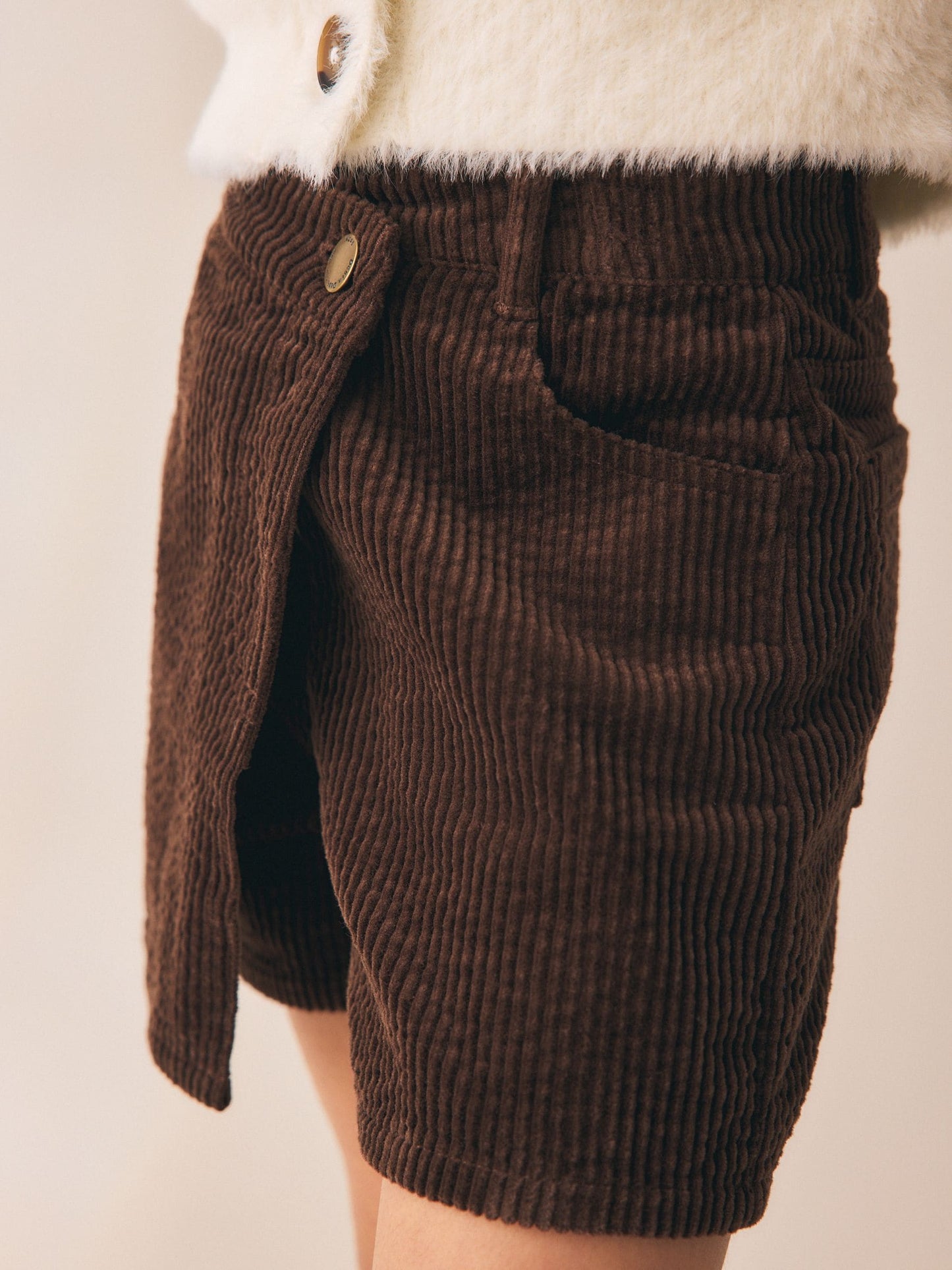 Dsiney Kidz - Chocolate Brown Cord Wrap Skort (3-16yrs) image 4