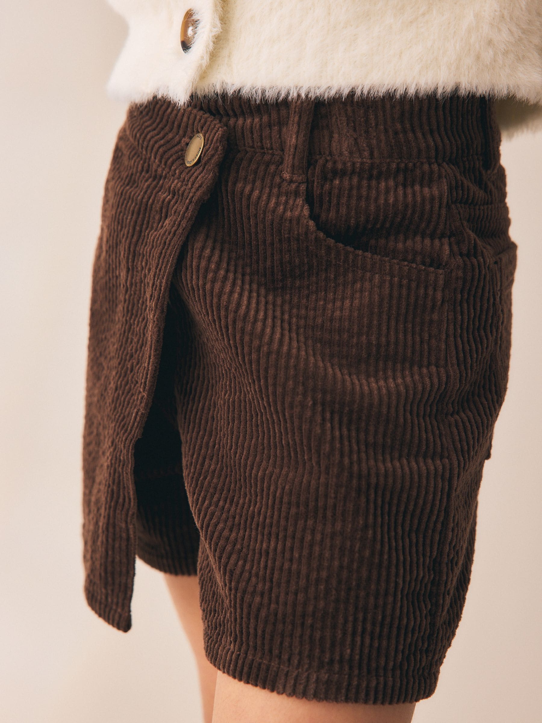 Dsiney Kidz - Chocolate Brown Cord Wrap Skort (3-16yrs) image 4