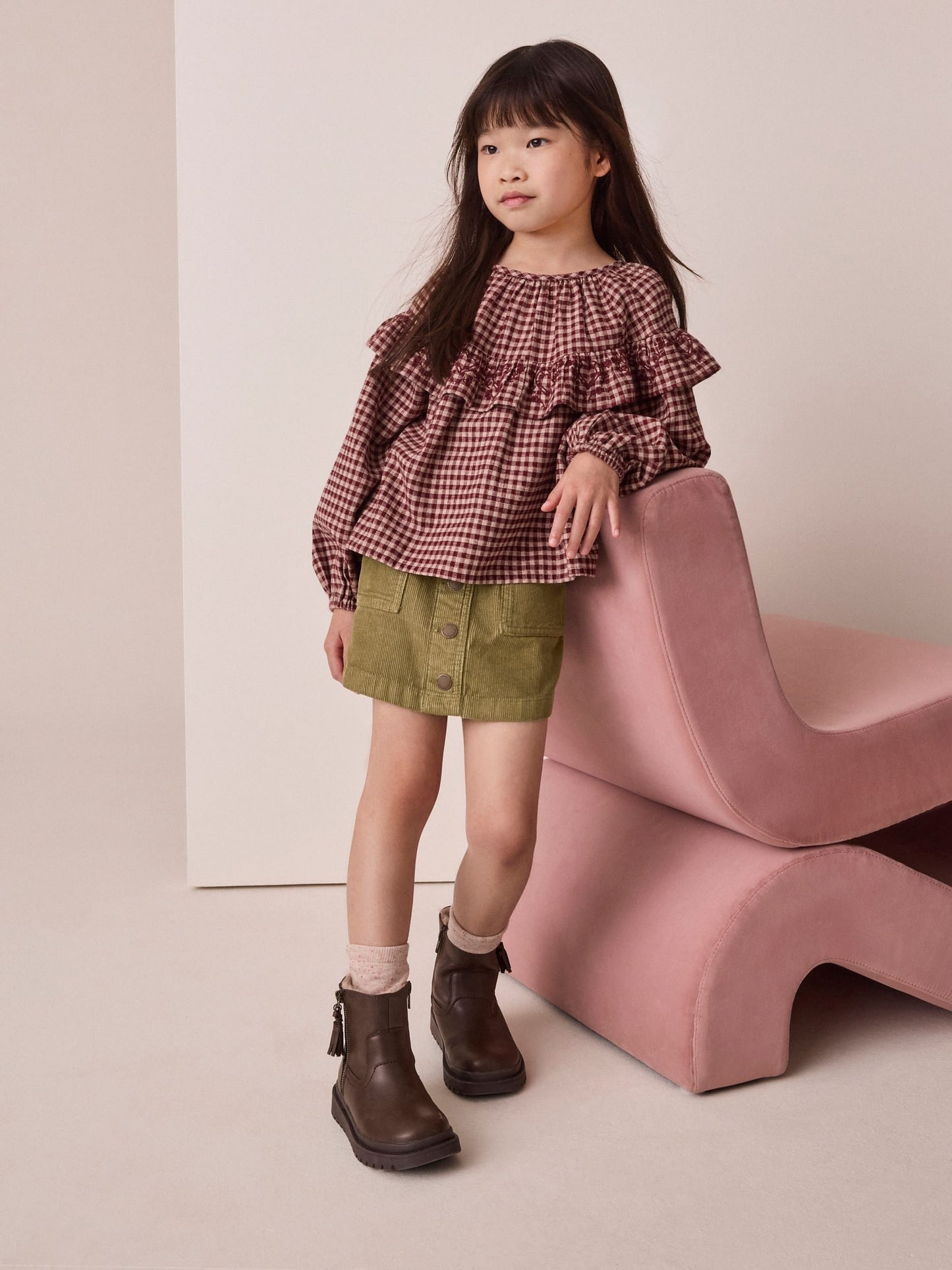 Dsiney Kidz - Khaki Green Cord Button Front Detail Skirt (3-16yrs) image 2