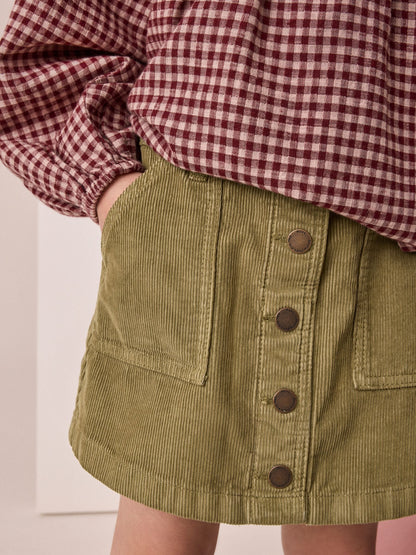 Dsiney Kidz - Khaki Green Cord Button Front Detail Skirt (3-16yrs) image 4