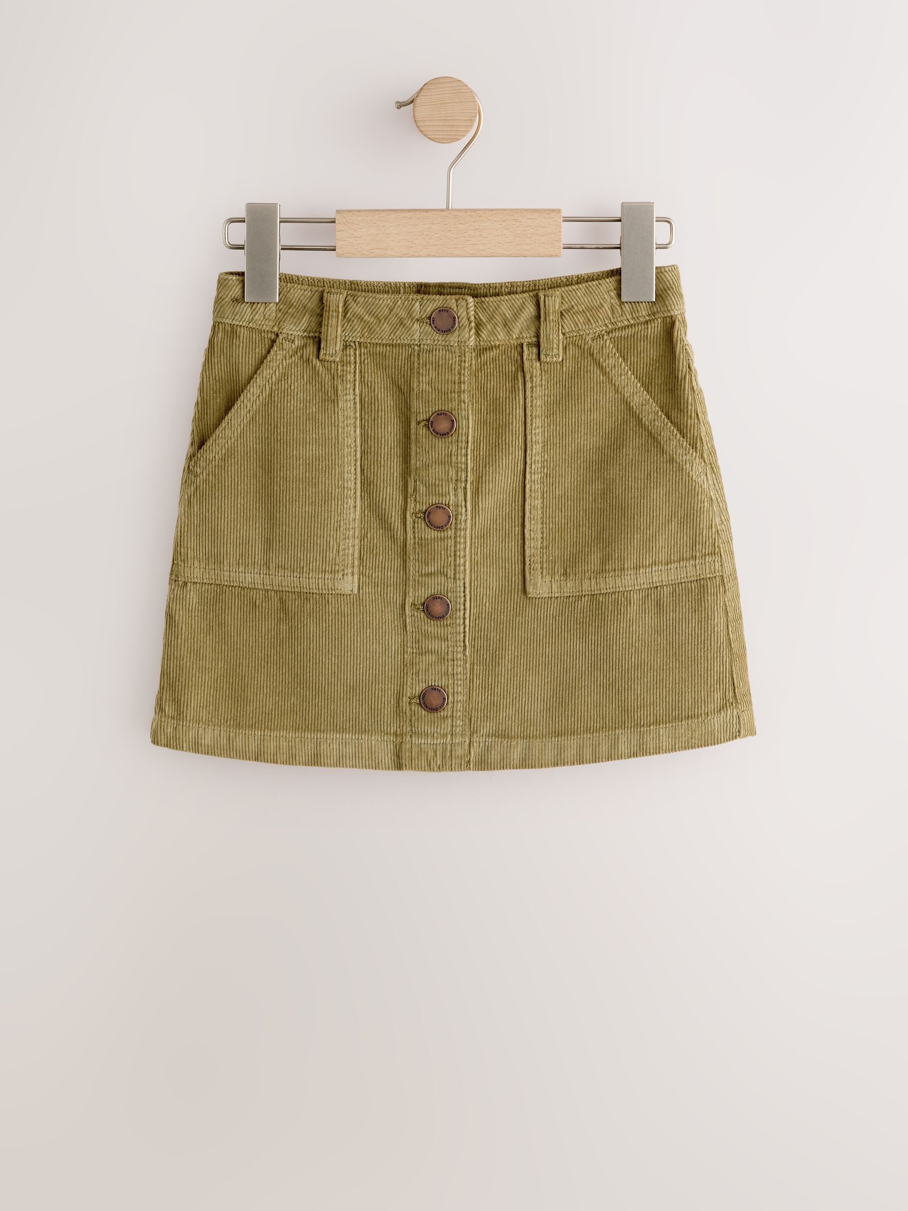 Dsiney Kidz - Khaki Green Cord Button Front Detail Skirt (3-16yrs) image 5