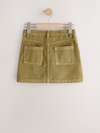 Dsiney Kidz - Khaki Green Cord Button Front Detail Skirt (3-16yrs) image 6