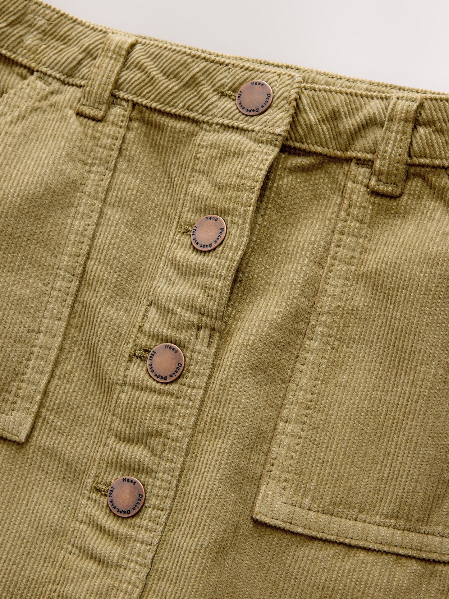 Dsiney Kidz - Khaki Green Cord Button Front Detail Skirt (3-16yrs) image 7