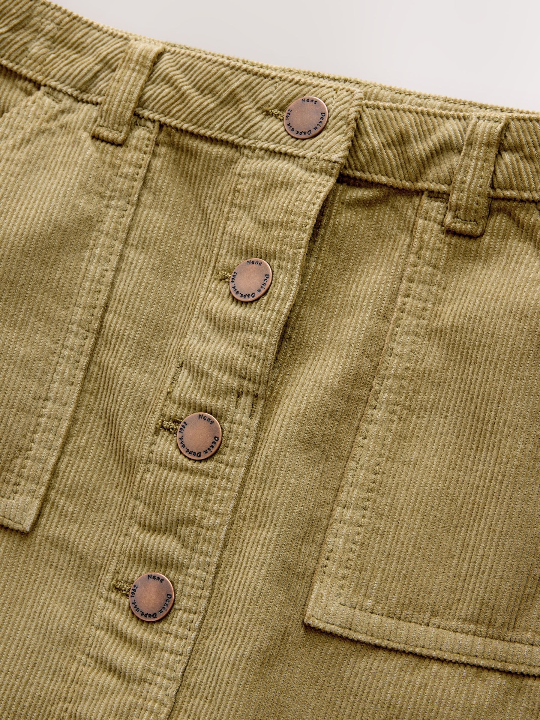Dsiney Kidz - Khaki Green Cord Button Front Detail Skirt (3-16yrs) image 7