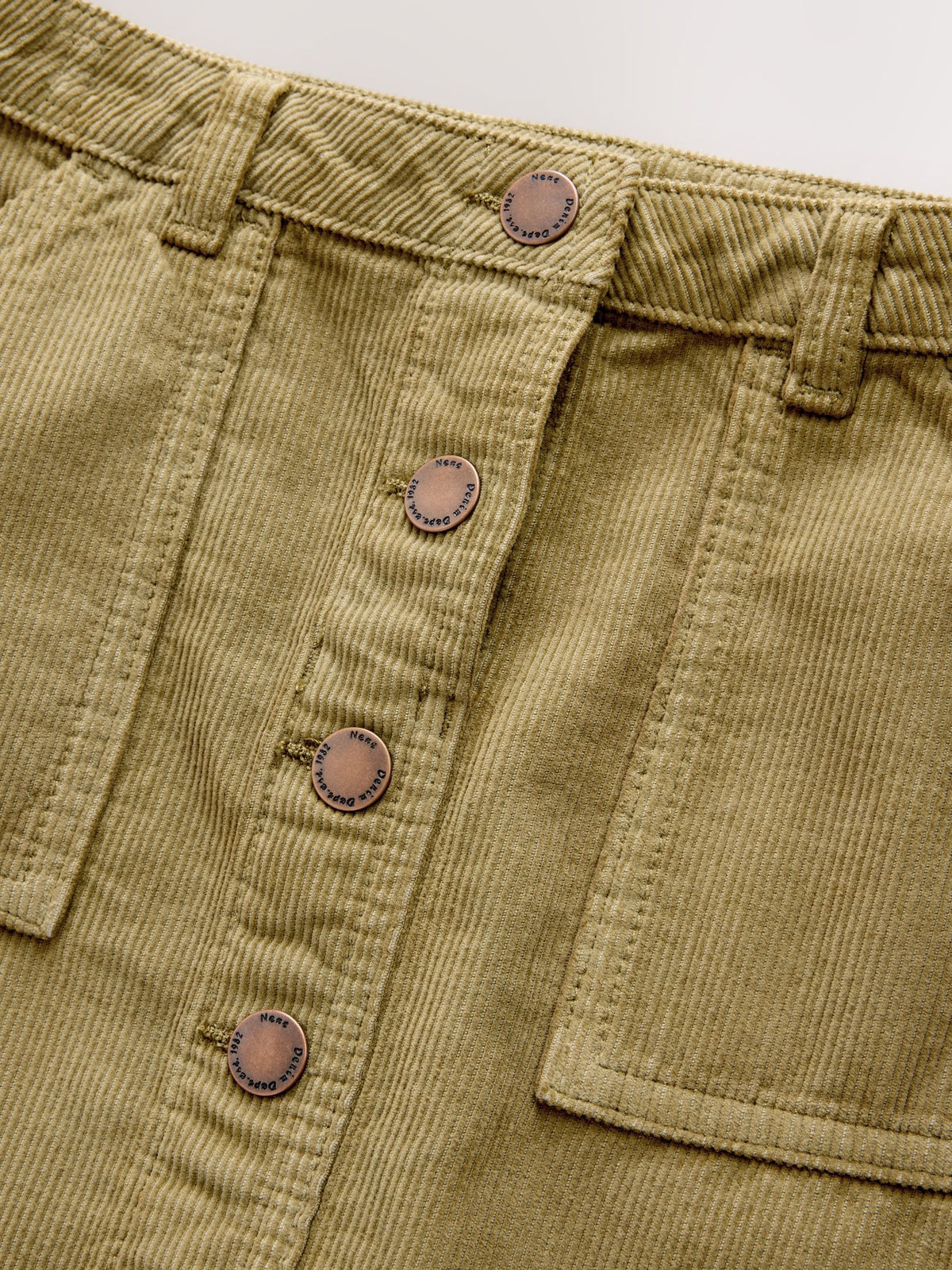 Dsiney Kidz - Khaki Green Cord Button Front Detail Skirt (3-16yrs) image 7