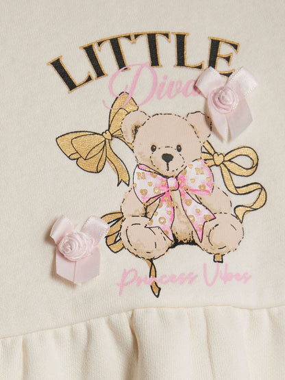 River Island Brown Bear Frill Peplum & Leggings Set image 3