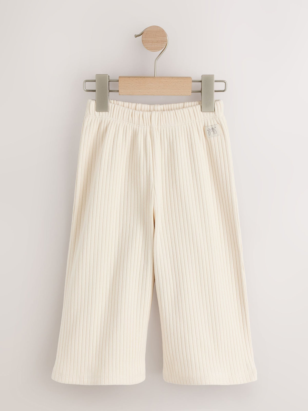 Dsiney Kidz - Neutral/Lilac Ribbed Wide Leg Trousers 3 Pack (3mths-7yrs) image 3