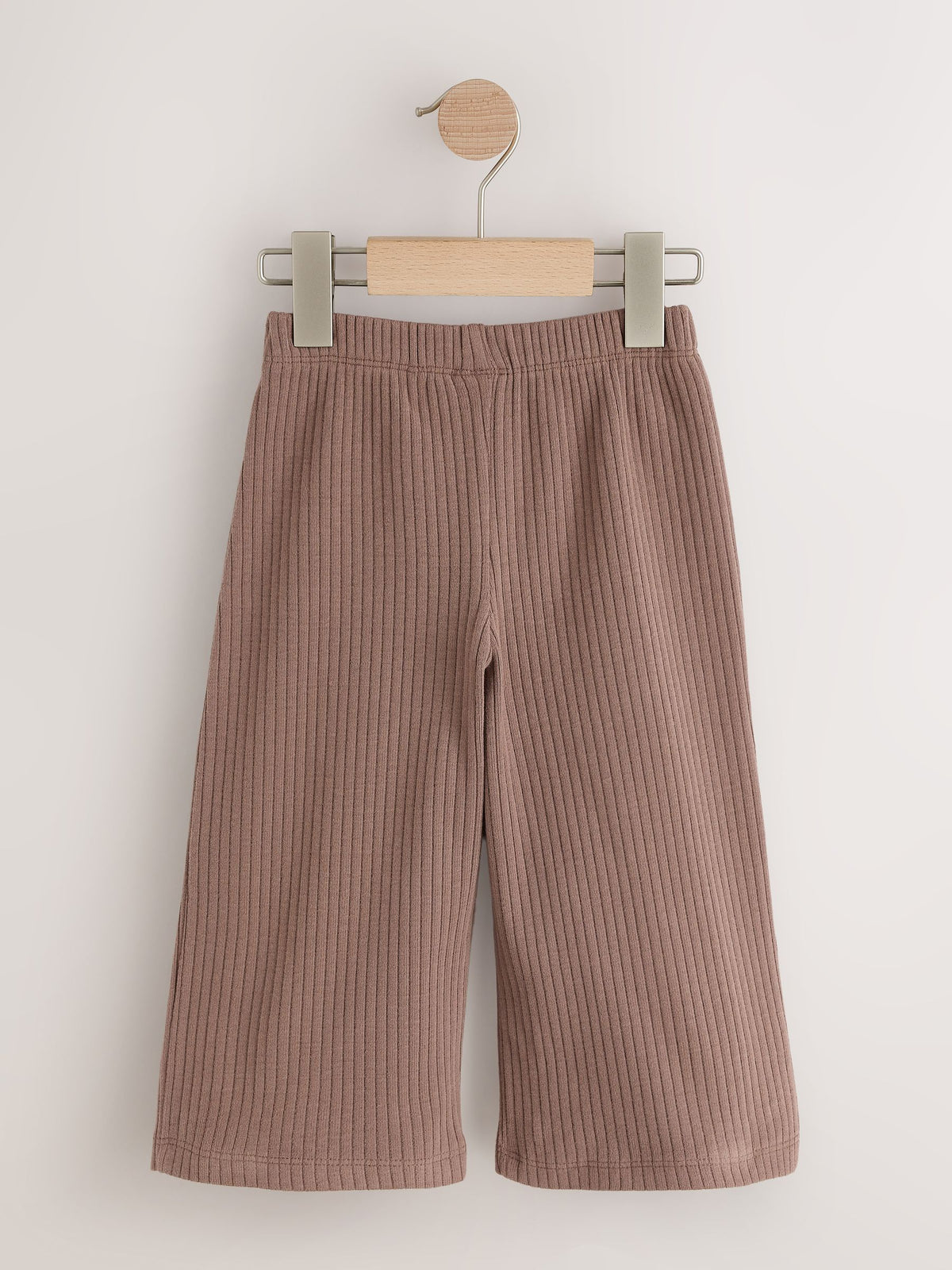 Dsiney Kidz - Neutral/Lilac Ribbed Wide Leg Trousers 3 Pack (3mths-7yrs) image 5