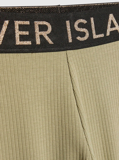 River Island Green Frill Rib Top & Waistband Leggings Set image 5