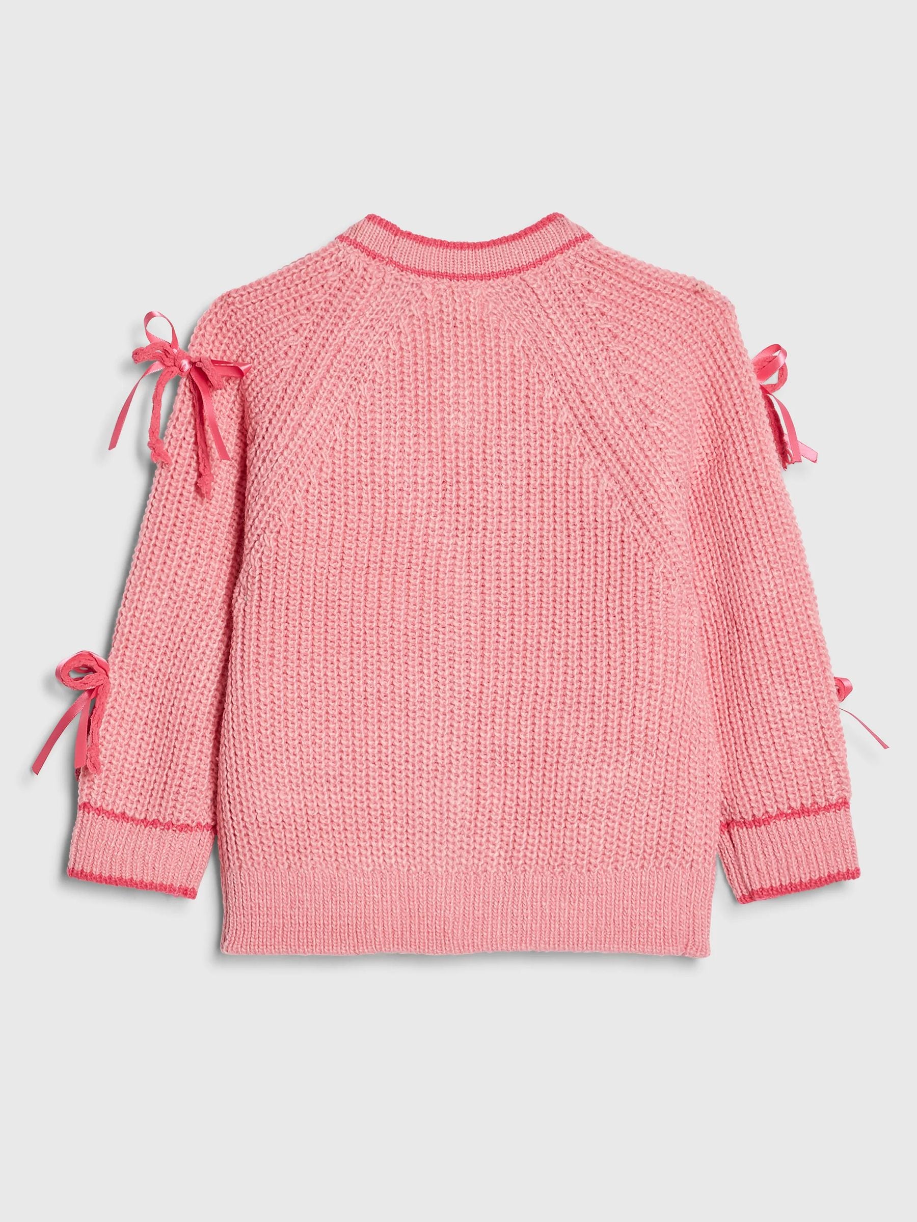 River Island Pink 3D Heart & Bow Cardigan image 2