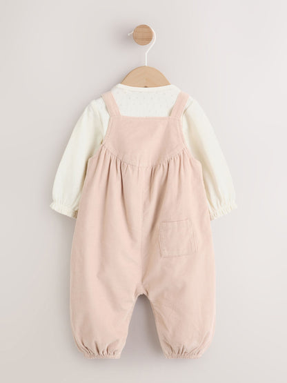 Ecru Bunny Baby Cord Dungarees And Long Sleeve Bodysuits 2 Piece Set (0mths-2yrs) image 7