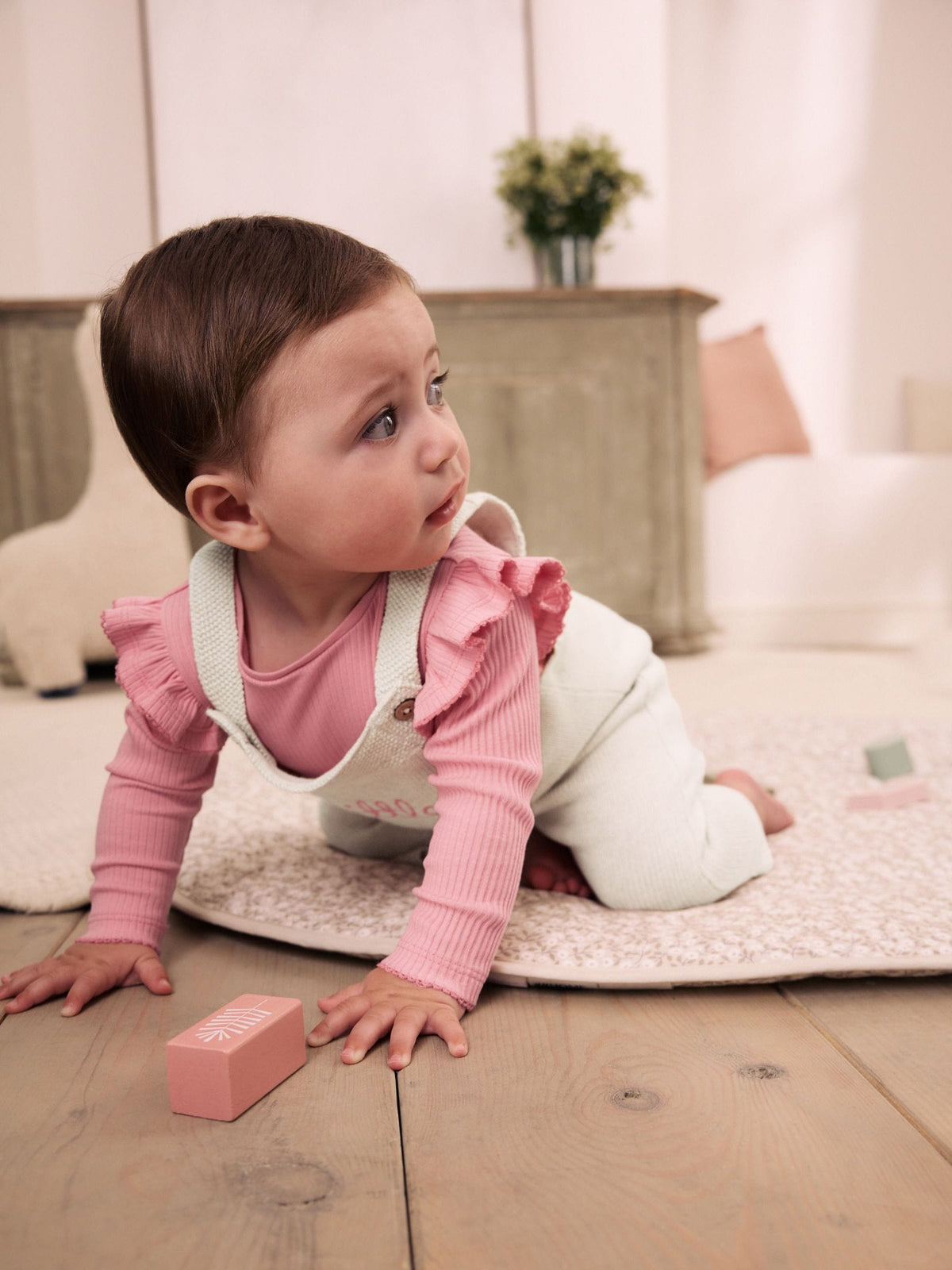 Dsiney Kidz - Ecru Knit Baby Bodysuit & Dungaree 2 Piece Set (0mths-2yrs) image 2