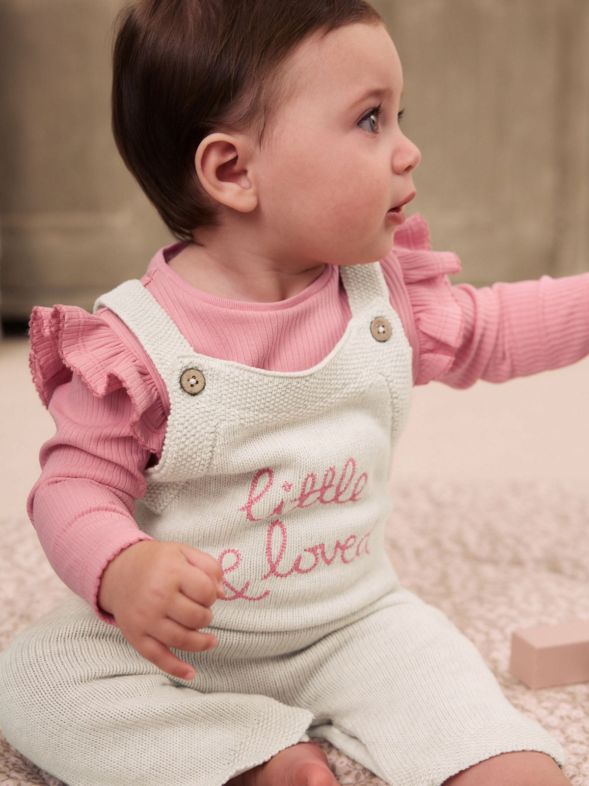 Dsiney Kidz - Ecru Knit Baby Bodysuit & Dungaree 2 Piece Set (0mths-2yrs) image 4
