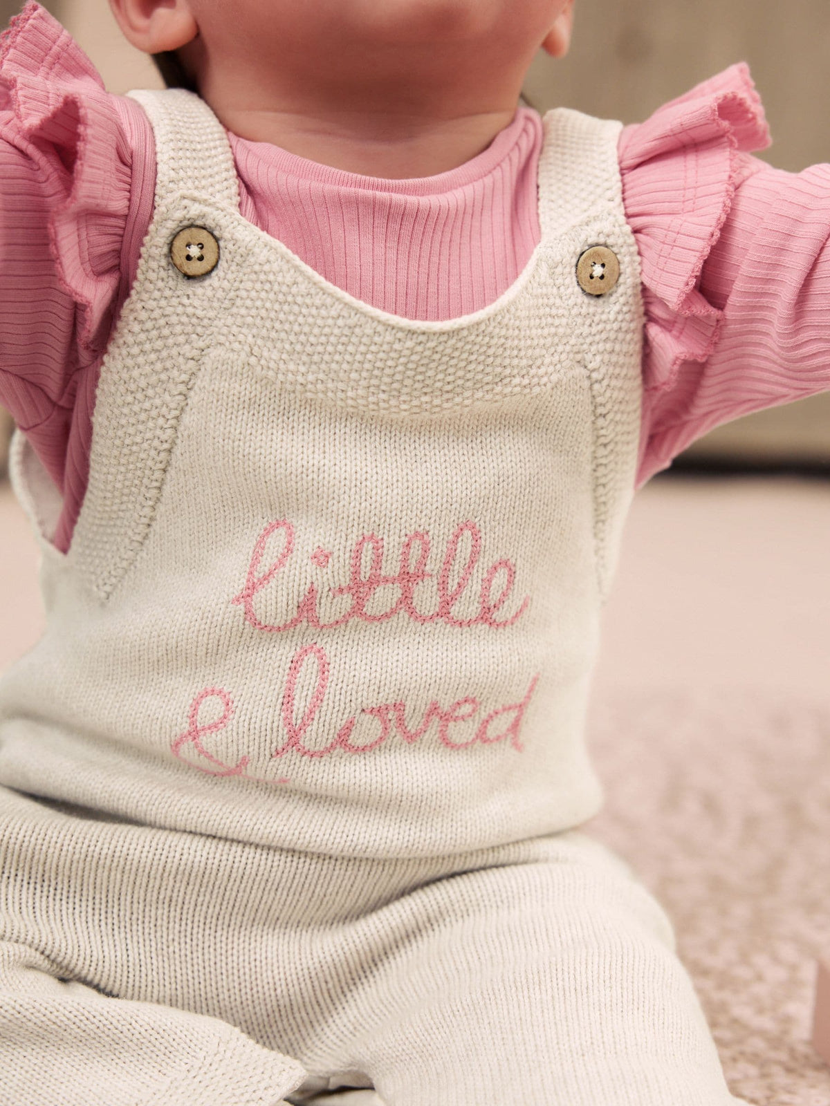 Dsiney Kidz - Ecru Knit Baby Bodysuit & Dungaree 2 Piece Set (0mths-2yrs) image 5