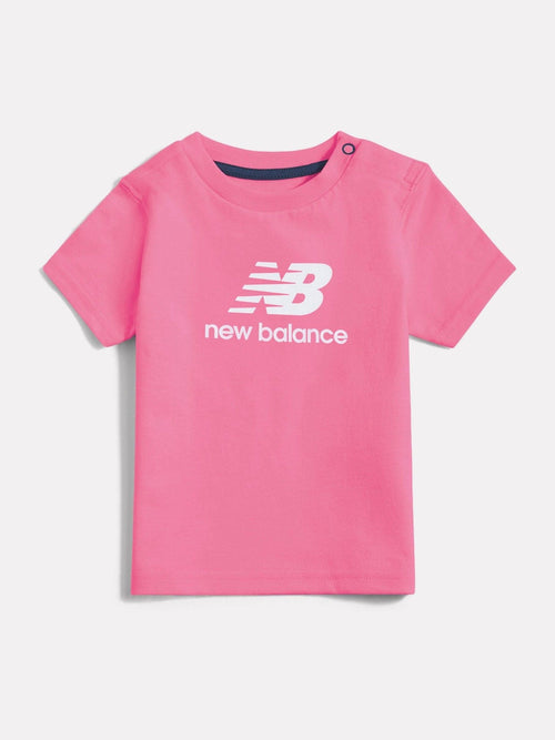 New Balance Pink Stacked Logo T-Shirt image 1
