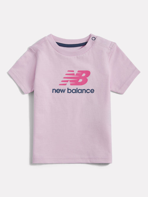 New Balance Light Pink Stacked Logo T-Shirt image 1