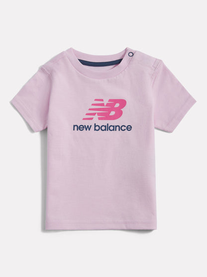 New Balance Light Pink Stacked Logo T-Shirt image 1