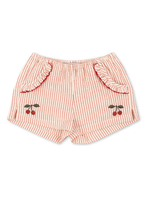 Konges Sløjd Pink Ellie Frill Cherry Embroidered Shorts image 1