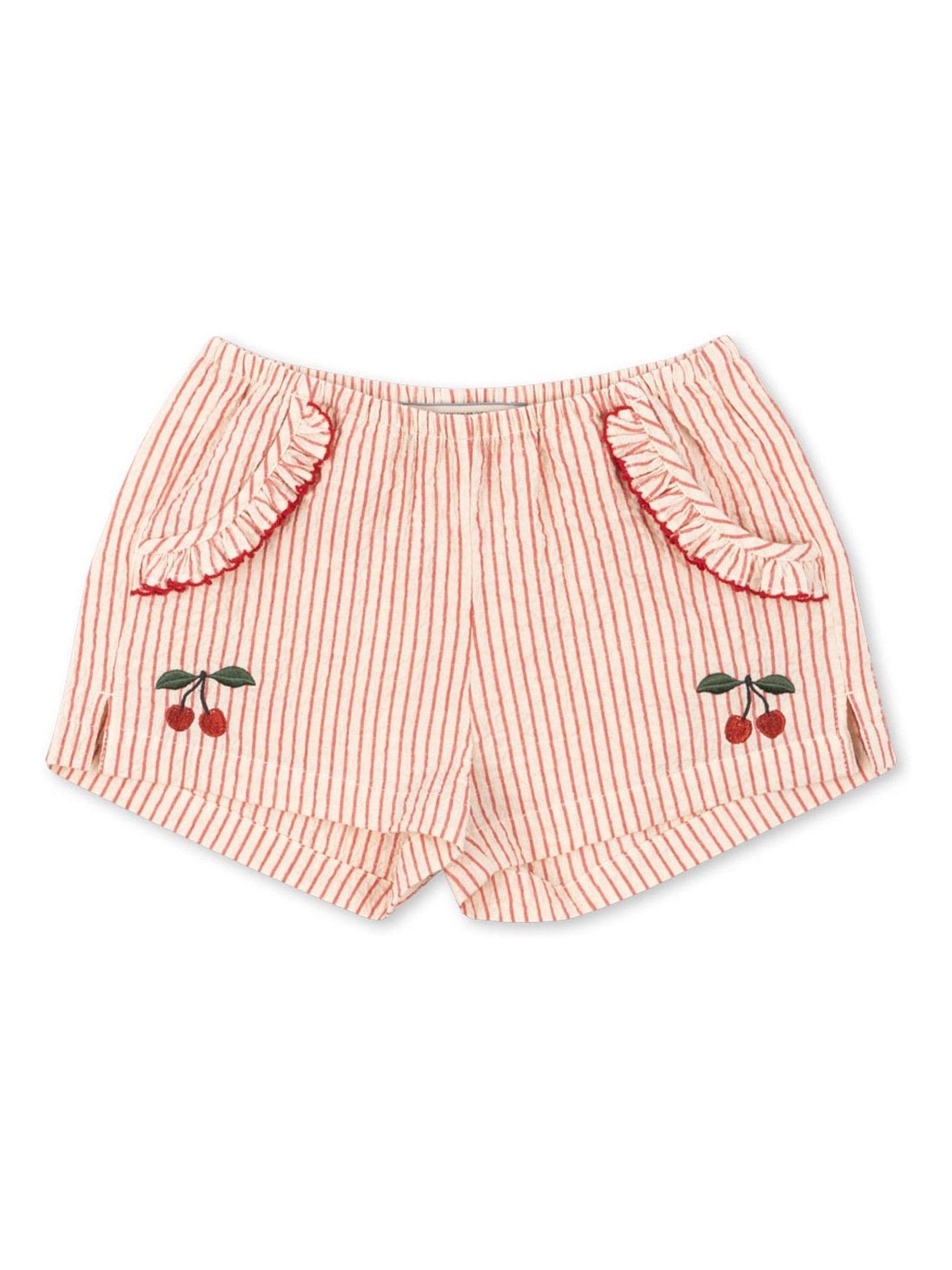 Konges Sløjd Pink Ellie Frill Cherry Embroidered Shorts image 1