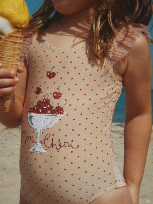 Dsiney Kidz - Konges Sløjd Natural Amandine Mon Cherry Print Polka Dot Swimsuit image 1